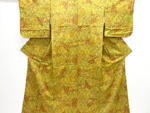 アンティーク　花更紗模様本場大島紬着物(染)